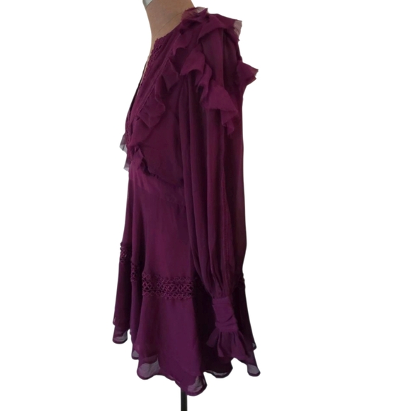 Anthropologie  Not So Serious By Pallavi Mohan Ruffle Mini Dress NWT Size 12 - Picture 10 of 16